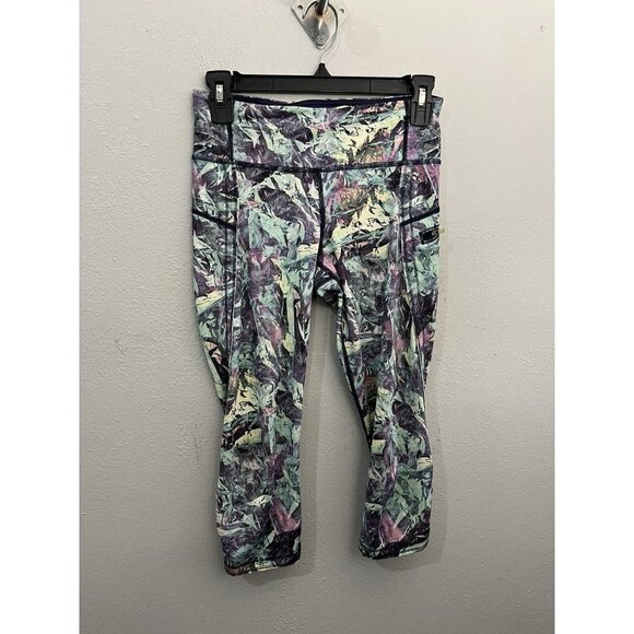 lululemon leggings women 4 inspire run cropped multi color - Picture 1 of 10